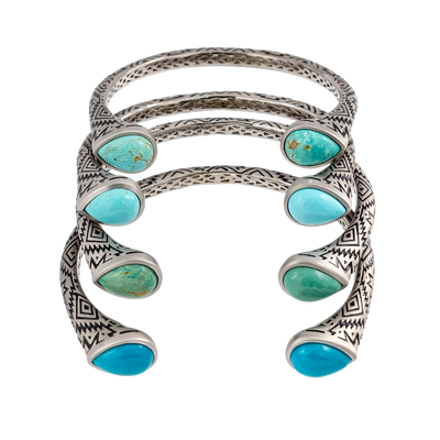 Aztec Pear Turquoise Cuff