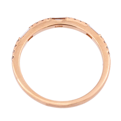 Rose Gold Round & Baguette Diamond Band