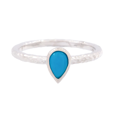Pear Turquoise Stacker Ring