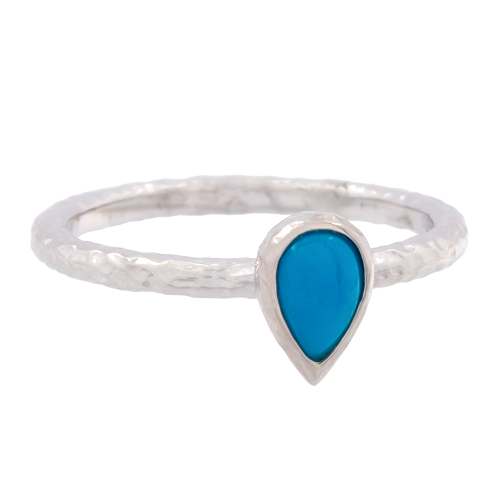 Pear Turquoise Stacker Ring