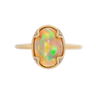 18K Oval Ethiopian Opal Ring
